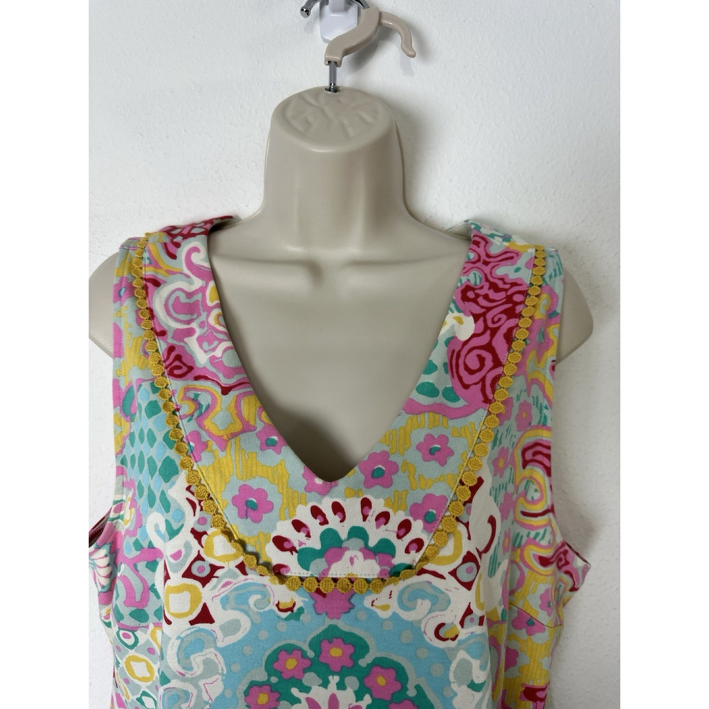 TALBOTS Medallion Interlock Shift Dress Women Large Floral Preppy Summer Stretch - Picture 9 of 11